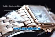 Cartier Santos 100 Japanese Miyota Quartz Rose Gold Case with White Dial Roman Numberal Markers and Rose Gold Bracelet