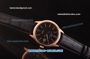 IWC Ingenieur Limited Edition Swiss ETA 2824 Automatic Rose Gold Case with Black Dial and Black Leather Strap