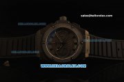 Hublot King Power Swiss Valjoux 7750 Automatic Movement PVD Case with Black Rubber Strap