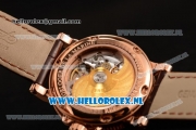 Breguet Marine Big Date Clone Breguet Automatic Rose Gold Case with Brown Dial and Brown Leather Strap