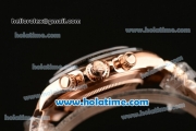 Rolex Daytona Chrono Swiss Valjoux 7750 Automatic Rose Gold Case with Stick Markers Black Dial and Black Ceramic Bezel