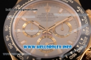 Rolex Daytona Chrono Swiss Valjoux 7750 Automatic Yellow Gold Case with Ceramic Bezel Rubber Strap and Silver Dial - Stick Markers (BP)