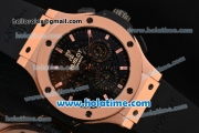 Hublot Big Bang Aero Bang Chrono Swiss Valjoux 7750 Automatic Rose Gold Case with Stick Markers and Skeleton Dial