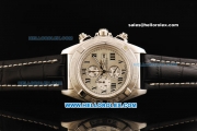 Breitling Chronomat B01 Chronograph Miyota Quartz Movement Beige Dial with Black Roman Markers and Black Leather Strap