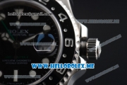 Rolex GMT-Master II Clone Rolex 3186 Automatic Stainless Steel Case/Bracelet with Black Dial and Dot Markers Black Bezel (BP)