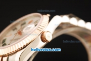 Rolex Datejust Automatic Movement ETA Coating Case with White Dial and Two Tone Strap-36mm