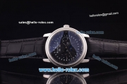 BlancPain Moonphase ST25 Automatic Steel Case with Black Dial and Black Leather Strap