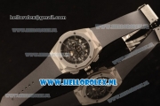 Hublot Classic Fusion Aerofusion Chronograph Orlinski Japanese Miyota OS20 Quartz Steel Case with Black Dial Stick Markers and Black Rubber Strap