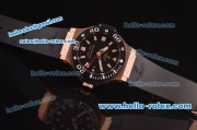 Hublot Big Bang King Swiss Valjoux 7750 Automatic Movement Rose Gold Case with PVD Bezel and Black Dial
