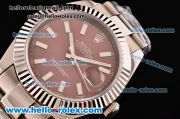 Rolex Datejust II Asia 2813 Automatic Full Steel with Brown Dial and White Stick Markers - ETA Coating Super LumiNova