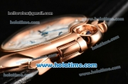 Cartier Ballon Bleu De Medium Chrono Miyota Quartz Rose Gold Case with White Dial and Diamonds Markers