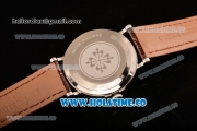 Patek Philippe Calatrava Miyota Quartz Steel Case with White Dial and Diamonds Markers - Diamonds Bezel