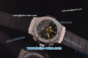 Hublot Aero Bang Niemeyer Swiss Valjoux 7750 Automatic Movement Steel Case with Black Skeleton Dial and Green/Yellow Markers/Hands