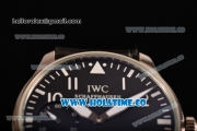 IWC Portugieser Hand-Wound Asia 6497 Manual Winding Steel Case with Black Dial and White Markers