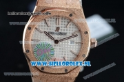 Audemars Piguet Royal Oak Swiss Quartz Rose Gold Case with White Dial and Rose Gold Bracelet (EF)