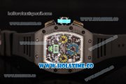 Richard Mille RM 011 Felipe Massa Flyback Chronograph Swiss Valjoux 7750 Automatic Carbon Fiber Case with Skeleton Dial and White Markers - 1:1 Original