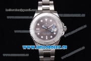Rolex Yacht-Master 40 Clone Rolex 3135 Automatic Stainless Steel Case/Bracelet with Black Dial and Dot Markers (BP)