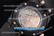 Audemars Piguet Royal Oak 36mm Asia ST16 Automatic PVD Case with Black Dial PVD Bezel and Black Rubber Strap (EF)