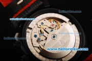 Ferrari Chronograph Swiss Valjoux 7750 Automatic Movement PVD Case with Black Dial and Red Arabic Numerals