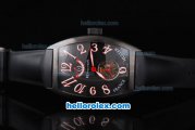 Franck Muller Casablanca Power Reserve Automatic Movement PVD Case with Black Dial and Black Rubber Strap