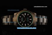 Rolex Milgauss Automatic Movement Full Black PVD with Black Dial and Green Sapphire - Bamford Limited Edition