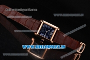 Cartier Tank MC Asia ST16 Automatic Rose Gold Case with Blue Dial and Roman Numeral Markers - ETA Coating