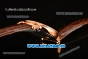 Patek Philippe Calatrava Miyota Quartz Rose Gold Case with White Dial and Diamonds Markers - Diamonds Bezel