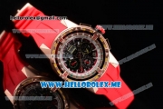 Richard Mille RM 60-01 Asia 2813 Automatic Rose Gold Case with Skeleton Dial and Red Rubber Strap Rose Gold Bezel (EF)