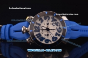 Gaga Milano Chrono 48 Miyota OS20 Quartz PVD Bezel with Silver Dial and Blue Numeral Markers