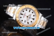 Rolex Yacht-Master Swiss ETA 2836 Automatic Two Tone Case/Bracelet with White Dial and Dot Markers - 1:1 Original (J12)