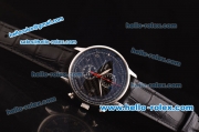 IWC Portuguese Yacht Club Chronograph Miyota Quartz Steel Case with Black Carbon Fiber Dial and Silver Arabic Numeral Markers