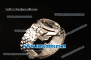 Rolex Datejust 37mm Swiss ETA 2836 Automatic Movement Steel Case with Steel Bezel Grey Dial Green Roman Steel Strap