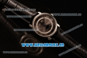 BlancPain Villeret Miyota 9015 Automatic Steel Case with Gray Dial and Black Leather Strap - (AAAF)