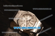 Audemars Piguet Royal Oak 41mm White Dial Automatic Clone Ap 3120 Movement Black Leather 15400ST.OO.1220ST.02 JH