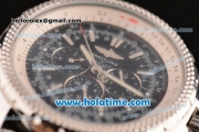 Breitling Bentley Small Date Automatic Movement Silver Case with Black Dial and Honeycomb Bezel-SS Strap