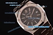 Audemars Piguet Royal Oak Swiss ETA 2836 Automatic Steel Case with Stick Markers Black Dial and Stainless Steel Strap