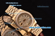 Rolex Masterpiece Swiss ETA 2836 Automatic Full Gold with Diamond Bezel and Diamond Dial