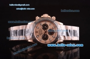 Rolex Daytona Automatic 7750 Coating Rose Gold Case and RG/PVD Strap with Pink Dial