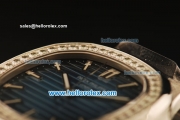 Patek Philippe Nautilus Swiss ETA 2824 Automatic Steel Case with Diamond Bezel and Blue Dial-Steel Strap 1:1 Original