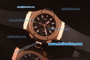 Hublot Big Bang Chronograph Hub 4100 Rose Gold Case with Black Dial and Black Rubber Strap 1:1