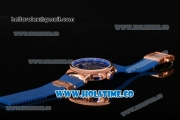 Ulysse Nardin Marine Chrono Asia Automatic Rose Gold Case with Roman Numeral Markers and Blue Dial