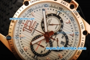 Chopard Classic Racing Singapore GP Chronograph Quartz Movement Rose Gold Case with White Dial and Rubber Strap