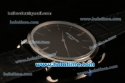 Patek Philippe Calatrava Miyota OS2035 Quartz Steel Case with Black Dial and Stick Markers