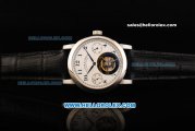 A.Lange&Sohne Swiss Tourbillon Manual Winding Movement Steel Case with White Dial and Black Leather Strap