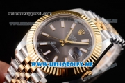 Rolex Datejust II Asia 2813 Automatic Two Tone Case/Bracelet with Stick Markers and Grey Dial (BP)