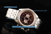 Breitling Bentley Supersports Chronograph Miyota Quartz Movement Full Steel with Brown Dial and Stick Markers