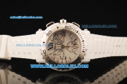 Chopard Happy Sport Chronograph Original Quartz Movement White Ceramic Case with White MOP Dial and White Rubber Strap