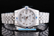 Rolex Day-Date Oyster Perpetual Automatic with Diamond Bezel,White MOP Dial and Diamond Marking-Big Calendar