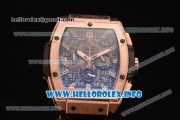 Hublot MP-06 Senna Champion 88 Chrono Miyota Quartz Rose Gold Case with Skeleton Dial and Black Leather Strap