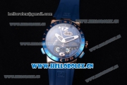 Ulysse Nardin Executive Dual Time & Big Date Asia ST25 Automatic Rose Gold Case Blue Dial Blue Bezel and Blue Rubber Strap